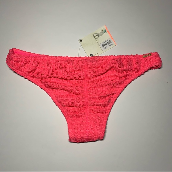Sz. Med Roxy Hot pink ruched butt NWT bikini bottom - Picture 2 of 14